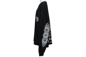 新品同様 CHROME HEARTS クロムハーツ ラスベガス限定 ホースシュー ロゴ ロンT 長袖Tシャツ ブラック ホワイト サイズXXL 中古 4b004085