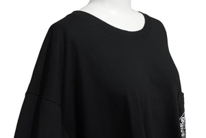 新品同様 CHROME HEARTS クロムハーツ ラスベガス限定 ホースシュー ロゴ ロンT 長袖Tシャツ ブラック ホワイト サイズXXL 中古 4b004085