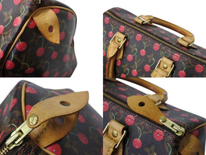 LOUIS VUITTON ルイヴィトン スピーディ25 ハンドバッグ M95009 モノグラム チェリー ブラウン 村上隆 美品 中古 4b004089