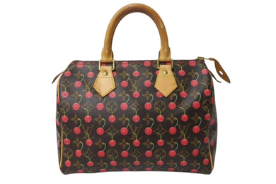 LOUIS VUITTON ルイヴィトン スピーディ25 ハンドバッグ M95009 モノグラム チェリー ブラウン 村上隆 美品 中古 4b004089