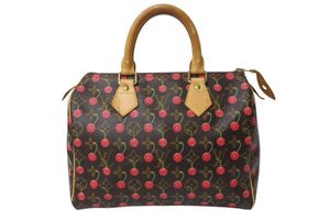 LOUIS VUITTON ルイヴィトン スピーディ25 ハンドバッグ M95009 モノグラム チェリー ブラウン 村上隆 美品 中古 4b004089