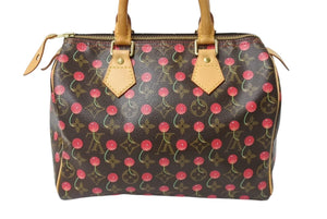 LOUIS VUITTON ルイヴィトン スピーディ25 ハンドバッグ M95009 モノグラム チェリー ブラウン 村上隆 美品 中古 4b004089
