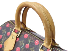 LOUIS VUITTON ルイヴィトン スピーディ25 ハンドバッグ M95009 モノグラム チェリー ブラウン 村上隆 美品 中古 4b004089