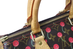LOUIS VUITTON ルイヴィトン スピーディ25 ハンドバッグ M95009 モノグラム チェリー ブラウン 村上隆 美品 中古 4b004089