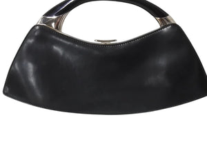 CHRISTIAN DIOR クリスチャンディオール ハンドバッグ ボンテージ ヴィンテージ 11-MA-0063 ブラック シルバー金具 美品 中古 4b004090