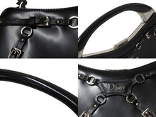 Load image into Gallery viewer, CHRISTIAN DIOR クリスチャンディオール ハンドバッグ ボンテージ ヴィンテージ 11-MA-0063 ブラック シルバー金具 美品 中古 4b004090