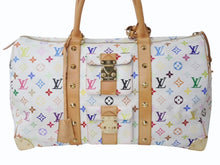 Load image into Gallery viewer, LOUIS VUITTON ルイヴィトン キーポル45 ボストンバッグ M92641 モノグラム マルチカラー ホワイト 村上隆 美品 中古 4b004093