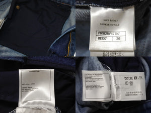 CHANEL シャネル デニムパンツ ジーンズ P61828V47197 サイズ36 パッチデザイン インディゴブルー ココマーク 美品 中古 4b004096