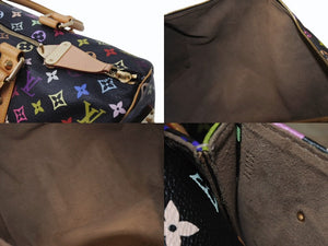 極美品 LOUIS VUITTON ルイヴィトン キーポル 45 ボストンバッグ M92640 モノグラム マルチカラー ブラック 村上隆 中古 4b004097