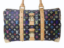 Load image into Gallery viewer, 極美品 LOUIS VUITTON ルイヴィトン キーポル 45 ボストンバッグ M92640 モノグラム マルチカラー ブラック 村上隆 中古 4b004097