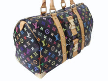 Load image into Gallery viewer, 極美品 LOUIS VUITTON ルイヴィトン キーポル 45 ボストンバッグ M92640 モノグラム マルチカラー ブラック 村上隆 中古 4b004097
