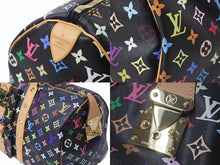 Load image into Gallery viewer, 極美品 LOUIS VUITTON ルイヴィトン キーポル 45 ボストンバッグ M92640 モノグラム マルチカラー ブラック 村上隆 中古 4b004097