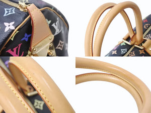 極美品 LOUIS VUITTON ルイヴィトン キーポル 45 ボストンバッグ M92640 モノグラム マルチカラー ブラック 村上隆 中古 4b004097