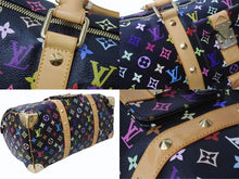 Load image into Gallery viewer, 極美品 LOUIS VUITTON ルイヴィトン キーポル 45 ボストンバッグ M92640 モノグラム マルチカラー ブラック 村上隆 中古 4b004097