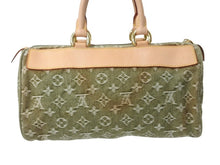Load image into Gallery viewer, 極美品 LOUIS VUITTON ルイヴィトン ハンドバッグ デニム ネオスピーディ M95215 モノグラムデニム カーキ ゴールド金具 中古 4b004098