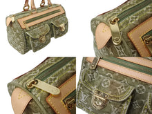 Load image into Gallery viewer, 極美品 LOUIS VUITTON ルイヴィトン ハンドバッグ デニム ネオスピーディ M95215 モノグラムデニム カーキ ゴールド金具 中古 4b004098