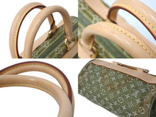 Load image into Gallery viewer, 極美品 LOUIS VUITTON ルイヴィトン ハンドバッグ デニム ネオスピーディ M95215 モノグラムデニム カーキ ゴールド金具 中古 4b004098