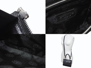 極美品 CHROME HEARTS クロムハーツ ドッグアダムス BSフレア 2WAYバッグ ダガージップ レザー シルバ−925 ブラック 中古 4b004099