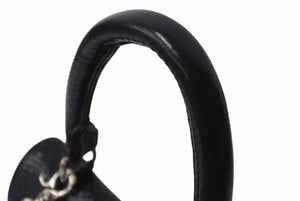 極美品 CHROME HEARTS クロムハーツ ドッグアダムス BSフレア 2WAYバッグ ダガージップ レザー シルバ−925 ブラック 中古 4b004099