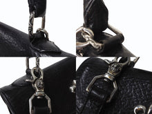Load image into Gallery viewer, 極美品 CHROME HEARTS クロムハーツ ドッグアダムス BSフレア 2WAYバッグ ダガージップ レザー シルバ−925 ブラック 中古 4b004099