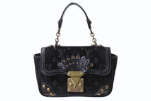 Load image into Gallery viewer, LOUIS VUITTON ルイヴィトン ブルール アーヴァイン ハンドバッグ M92733 ベルベット エキゾチックレザー ブラック ゴールド金具 美品 中古 4b004100