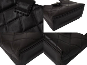 CHANEL シャネル ハンドバッグ 6番台 ラムスキン ココマーク キルティング ブラウン ヴィンテージ シルバー金具 美品 中古 4b004103