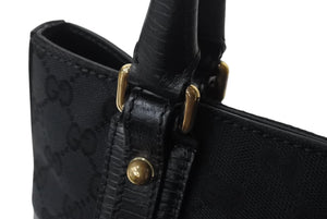 GUCCI グッチ トートバッグ ホースビット 137475 GGキャンバス レザー イタリア製 ブラック ゴールド 美品 中古 4b004105 