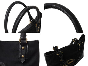 GUCCI グッチ トートバッグ ホースビット 137475 GGキャンバス レザー イタリア製 ブラック ゴールド 美品 中古 4b004105 
