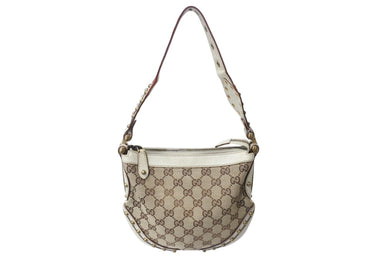 GUCCI グッチ シェリーライン ワンショルダーバッグ 144157 213317 GGキャンバス レザー ブラウン ベージュ 美品 中古 4b004106
