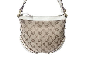 GUCCI グッチ シェリーライン ワンショルダーバッグ 144157 213317 GGキャンバス レザー ブラウン ベージュ 美品 中古 4b004106