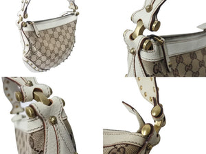 GUCCI グッチ シェリーライン ワンショルダーバッグ 144157 213317 GGキャンバス レザー ブラウン ベージュ 美品 中古 4b004106