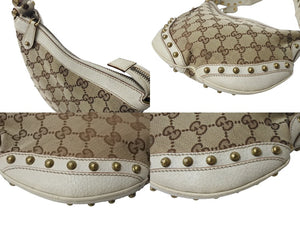 GUCCI グッチ シェリーライン ワンショルダーバッグ 144157 213317 GGキャンバス レザー ブラウン ベージュ 美品 中古 4b004106