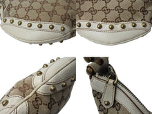 Load image into Gallery viewer, GUCCI グッチ シェリーライン ワンショルダーバッグ 144157 213317 GGキャンバス レザー ブラウン ベージュ 美品 中古 4b004106
