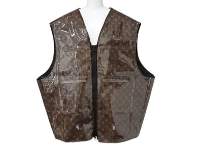 極美品 LOUIS VUITTON ルイヴィトン インフレーダブルキャンバス モノグラム ベスト 21SS ヴァージル期 希少 ブラウン 中古 4b004109