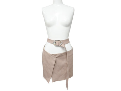 THE ATTICO ジ アティコ Belted Wrapped Mini Skirt ミニスカート 241WCS182 ベージュ サイズ40 美品 中古 4b004119