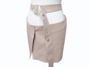 THE ATTICO ジ アティコ Belted Wrapped Mini Skirt ミニスカート 241WCS182 ベージュ サイズ40 美品 中古 4b004119