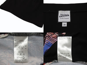 極美品 Jean Paul GAULTIER ジャンポールゴルチェ 長袖Tシャツ カットソー 総柄 JPJ023 ブラック マルチカラー サイズ38 中古 4b004120