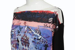 極美品 Jean Paul GAULTIER ジャンポールゴルチェ 長袖Tシャツ カットソー 総柄 JPJ023 ブラック マルチカラー サイズ38 中古 4b004120