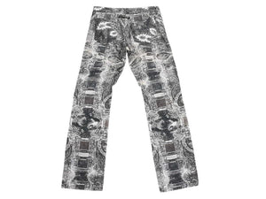 極美品 Jean Paul GAULTIER ジャンポールゴルチェ パンツ ペイズリー柄 コットンコーデュロイ ブラック ホワイト サイズ40 中古 4b004122 