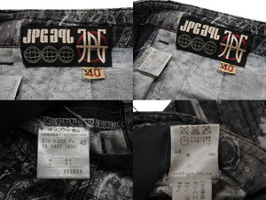 極美品 Jean Paul GAULTIER ジャンポールゴルチェ パンツ ペイズリー柄 コットンコーデュロイ ブラック ホワイト サイズ40 中古 4b004122 