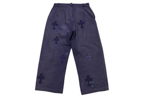CHROME HEARTS クロムハーツ フランス限定 クロスパッチ デニムパンツ クロスボール コットン ネイビー サイズ2 美品 中古 4b004129 