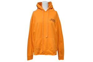 CHROME HEARTS クロムハーツ OFF WHITE オフホワイト ロゴプリント プルオーバーパーカー フーディ オレンジ サイズM 良品 中古 4b004133