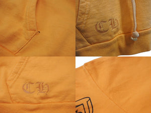 CHROME HEARTS クロムハーツ OFF WHITE オフホワイト ロゴプリント プルオーバーパーカー フーディ オレンジ サイズM 良品 中古 4b004133