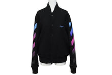 Load image into Gallery viewer, OFF WHITE オフホワイト 18AW DIAG GRADIENT VARSITY JACKET ウール グラデーション スタジャン ブラック サイズXS 美品 中古 4b004137