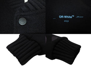 OFF WHITE オフホワイト 18AW DIAG GRADIENT VARSITY JACKET ウール グラデーション スタジャン ブラック サイズXS 美品 中古 4b004137