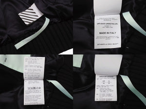 OFF WHITE オフホワイト 18AW DIAG GRADIENT VARSITY JACKET ウール グラデーション スタジャン ブラック サイズXS 美品 中古 4b004137