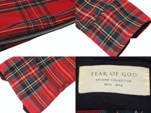 FEAR OF GOD フィアオブゴッド Jerry Lorenzo Zipper Flannel フランネルシャツ 長袖シャツ レッド サイズM 美品 中古 4b004138