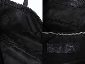 CHROME HEARTS クロムハーツ FS TOTE トートバッグ CHクロスパッチ ダガージップ レザー ブラック シルバー925 美品 中古 4b004139 