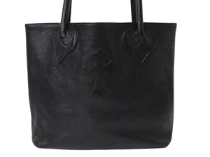 CHROME HEARTS クロムハーツ FS TOTE トートバッグ CHクロスパッチ ダガージップ レザー ブラック シルバー925 美品 中古 4b004139 