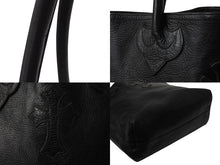 画像をギャラリービューアに読み込む, CHROME HEARTS クロムハーツ FS TOTE トートバッグ CHクロスパッチ ダガージップ レザー ブラック シルバー925 美品 中古 4b004139 